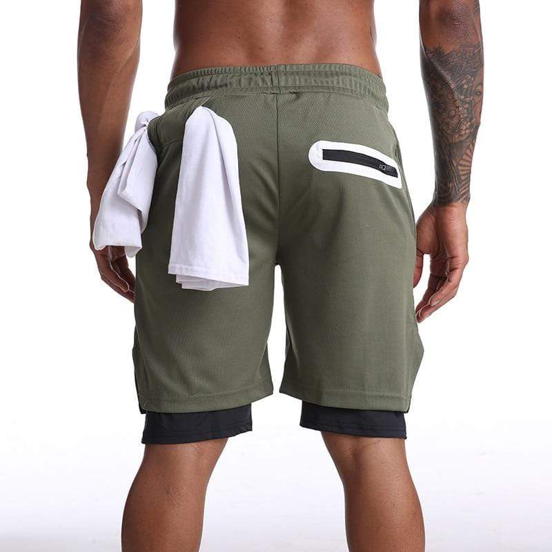 Men Breathable Jogging Fitness 2 in 1 Double Layer Shorts - M-5XL - grandeholistic