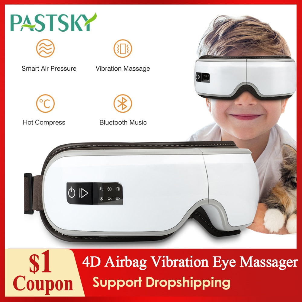 Child/Adult 4D Airbag Vibration/Bluetooth Eye Massager/Eye Care/Fatigue Relieve - grandeholistic