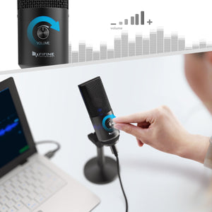 FIFINE USB Microphone For Laptop/Computers/Recording/Streaming/Voice Overs/Podcasting