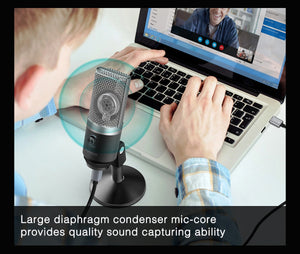 FIFINE USB Microphone For Laptop/Computers/Recording/Streaming/Voice Overs/Podcasting